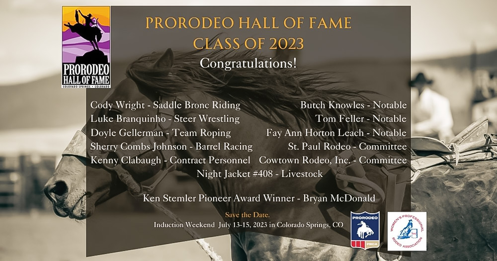 2023 ProRodeo Hall of Fame Class Announced